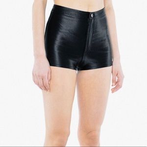 American apparel high waisted black disco shorts
